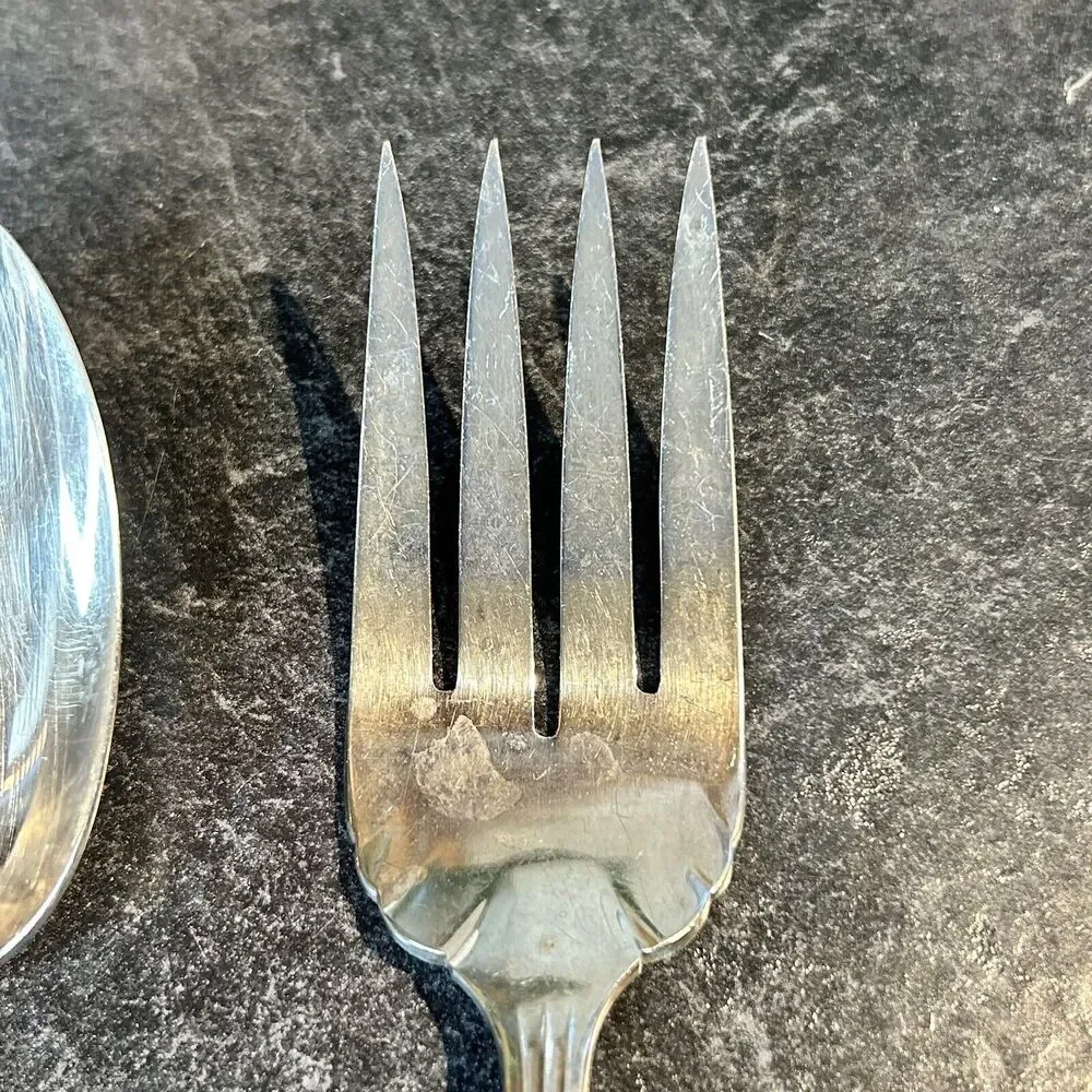 Tudor Plate 1948 SWEET BRIAR Serving‎ Spoon & Fork Flatware Oneida Community